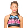 Motel Rocks Motel Rae Longline Bikini Top in Sunset Palm