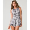 Motel Rocks Motel Rita Cut-Out Playsuit in Black and White