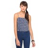 Motel Rocks Motel Rose Crop Cami in Navy and White Ditsy