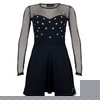 Motel Sabina Dress Skater Dress with Diamond Gems