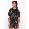 Motel Savannah Cold Shoulder Dress in Smoke Black