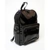 Motel Rocks Motel Schoolbag Rucksack in Black Patent
