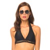 Motel Sea Horse Cut Out Bikini Top in Black