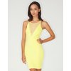 Motel Rocks Motel Sunny Plunge Neck Bodycon Dress in Lemon