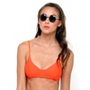 Motel Sunstone Cut Out Bikini Top in Neon Coral