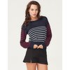 Motel Rocks Motel Sylvie Navy Crop Jumper with Red and White