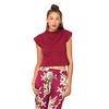 Motel Rocks Motel Toko Short Sleeve Crop Top in Aubergine