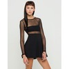 Motel Rocks Motel Valeria Mesh Top Skater Dress in Black