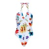 Motel Rocks Motel Wine Gum Swimsuit in White Optical Flower