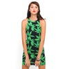 Motel Rocks Motel Zena Bodycon Dress in Green Palm Leaf