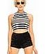Motel Rocks Motel Zena Crop Top In Mixed Stripe