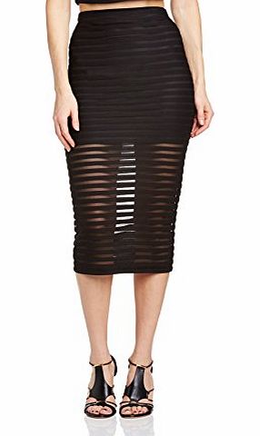 Motel Womens Bobby Body Con Striped Skirt, Stripe Net Black, Size 8 (Manufacturer Size:X-Small)