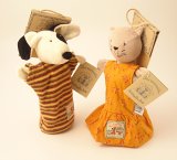 Moulin Roty La Grande Famille Agathe cat & Julius dog hand puppets