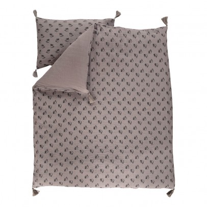 Moumout Charlie Raccoons Bedding Set Grey 110x125