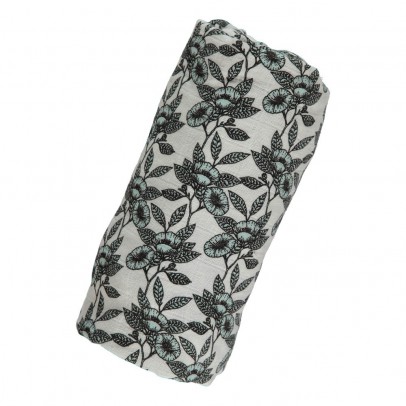 Moumout Papuche Floral Fitted Sheet Pale blue 60x120