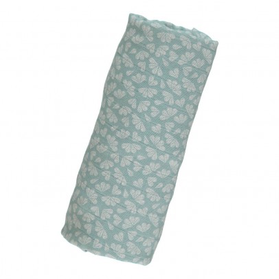 Moumout Papuche Hearts Fitted Sheet Pale blue 60x120