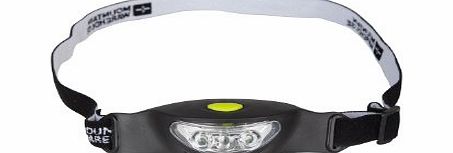 Mountain Warehouse 3LED Active Head Torch Waterproof Adjustable Camping Hiking Walking 10m Distance Black One Size