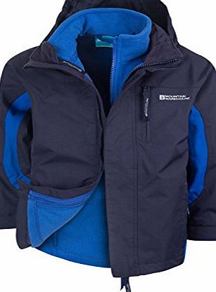 Mountain Warehouse Cannonball 3 in 1 Kids Waterproof Jacket Coat Navy 3-4 years