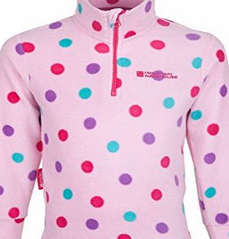 Mountain Warehouse Endeavour Kids Girls Spotted Printed Fleece Jacket Jumper Sweater Top Pale Pink 9-10 years