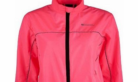 Mountain Warehouse Force Womens Water-Resistant Reflective Running Jacket Bright Pink 14