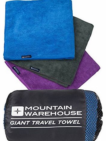 Mountain Warehouse Giant Travel Towel - 135cm x 70cm - Micro Towelling Ideal for Bath, Swimming, Beach, Gym, Bikram, Yo