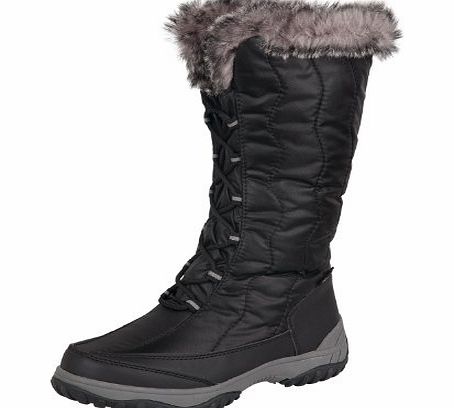 Snowstorm Womens Waterproof Faux Fur Snow Boots Black 6 UK