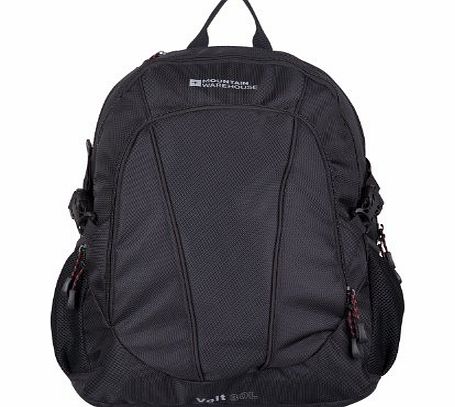 Mountain Warehouse Volt Laptop Computer Bag 20L AirMesh Back Ripstop Fabric outdoor Active Sport Black One Size
