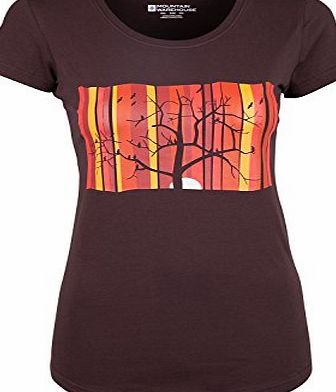Mountain Warehouse Woodlands Womens Cotton Elastane Breathable Lightweight Short Sleeved T-Shirt Brown 12