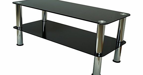 MountRight TV Stands Mountright UMSCT Black/Chrome Coffee Side Table / Glass TV Stand