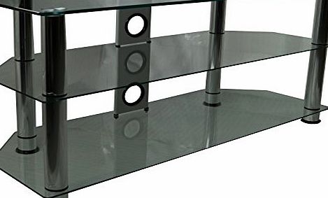 Mountright UMS4C Clear Glass TV Stand For 32 Up To 60 Inch LED LCD amp; Plasma Television