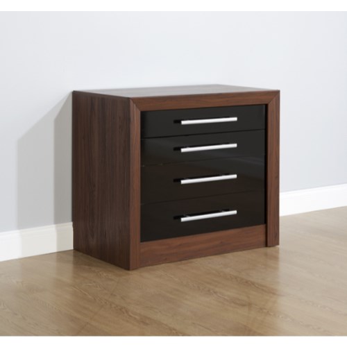 Mountrose Biarritz 4 Drawer Chest in Black Gloss