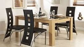 mountrose Hudson Oak Dining Set In Black