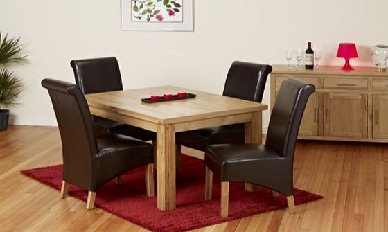 mountrose Lisbon Dining Table and 4 Chairs In Oak