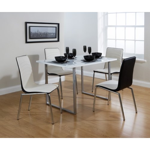 Mountrose Monaco White High Gloss Dining Set