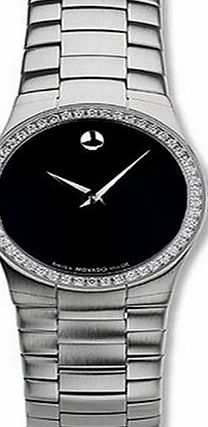 Movado 0605611 Ladies Watch Strato Stainless Steel Black Dial