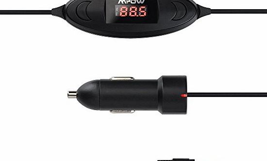 Streambot Oval FM Transmitter Wireless radio car kit with Hands-free Calling, 3.5mm Audio Plug, Car Charger Adapter for Apple iPhone 6 6 Plus 5S 5 5C 4S 4, Samsung Galaxy S5 S4 S3, Samsung Galax