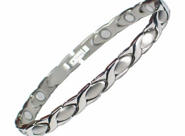 MPS ALIOTH S Classic Tiatnium Magnetic Bracelet Fold-Over Clasp, 3,000 gauss Magnets   Free Gift Wallet, Size XXS, MORE LENGTHS AVAILABLE