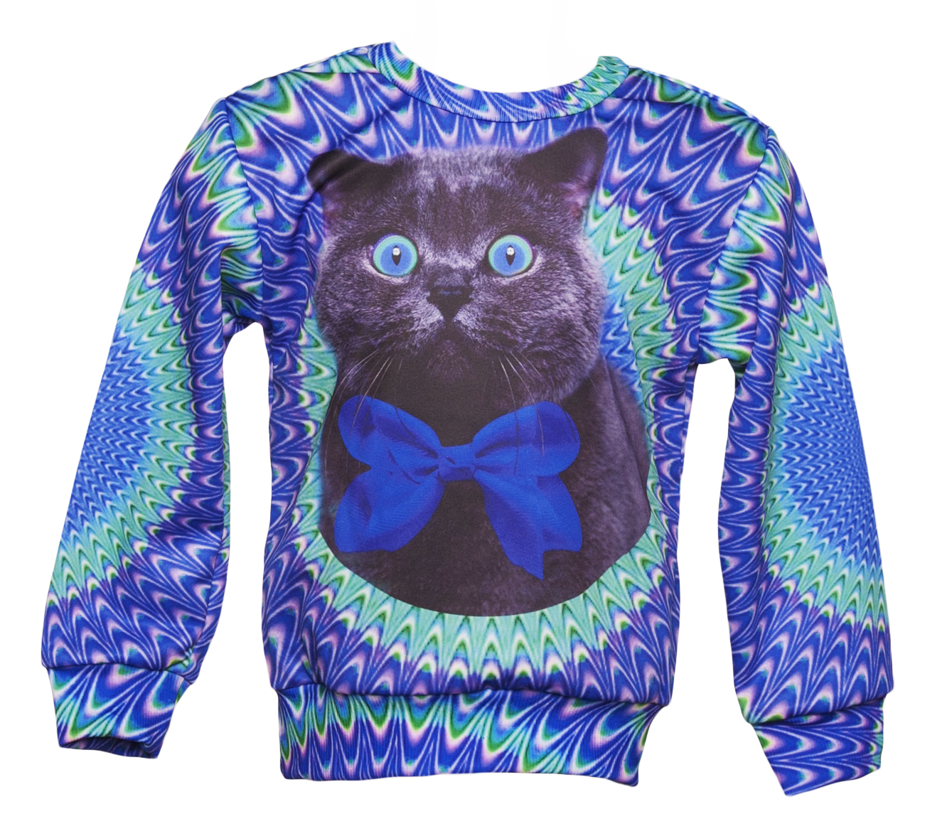 Kids Psychedelic Crazy Cat Jumper from Mr Gugu