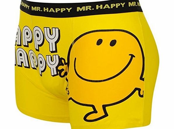 Mr Men Single Boxer Shorts Mens Mr Happy Medium
