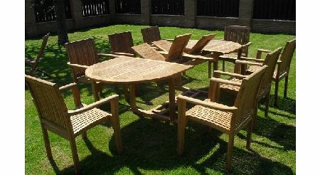 MR TEAK the hampshire 8 seat teak garden furniture set