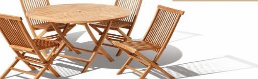 THE YORK TEAK 4 SEAT PATIO GARDEN FURNITURE SET