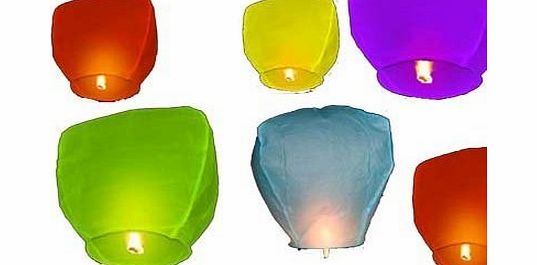 Mr Wongs 20 Pack of Mixed Colour Sky Paper Chinese Lanterns Wedding Khoom Fay