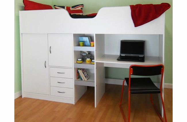 Mrsflatpack BOURNE HIGHSLEEPER BED - WHITE M1610W