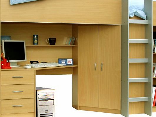 Mrsflatpack HIGH SLEEPER CALDER HIGH BED M227B - BEECH