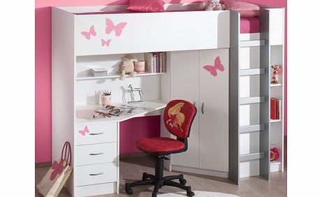 Mrsflatpack HIGH SLEEPER CALDER WHITE HIGH BED M227W