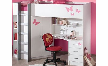 Mrsflatpack HIGH SLEEPER CAMBRIDGE WHITE HIGH BED M243W