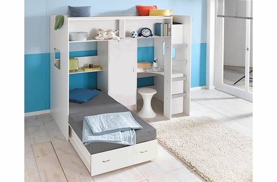 Mrsflatpack RUTLAND HIGH SLEEPER CABIN BED WHITE M1044