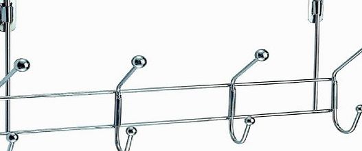 MSV Large Compact Folding 8 Hook Chrome Over Door Hanger