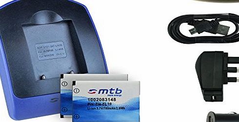 mtb 2 Batteries   Charger (USB/Main/Car) for Fuji Fujifilm NP-45 / Finepix J., JV., JX., JZ., T., XP., Z.....