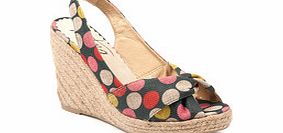 MTNG Black polka sling-back peep-toe wedges